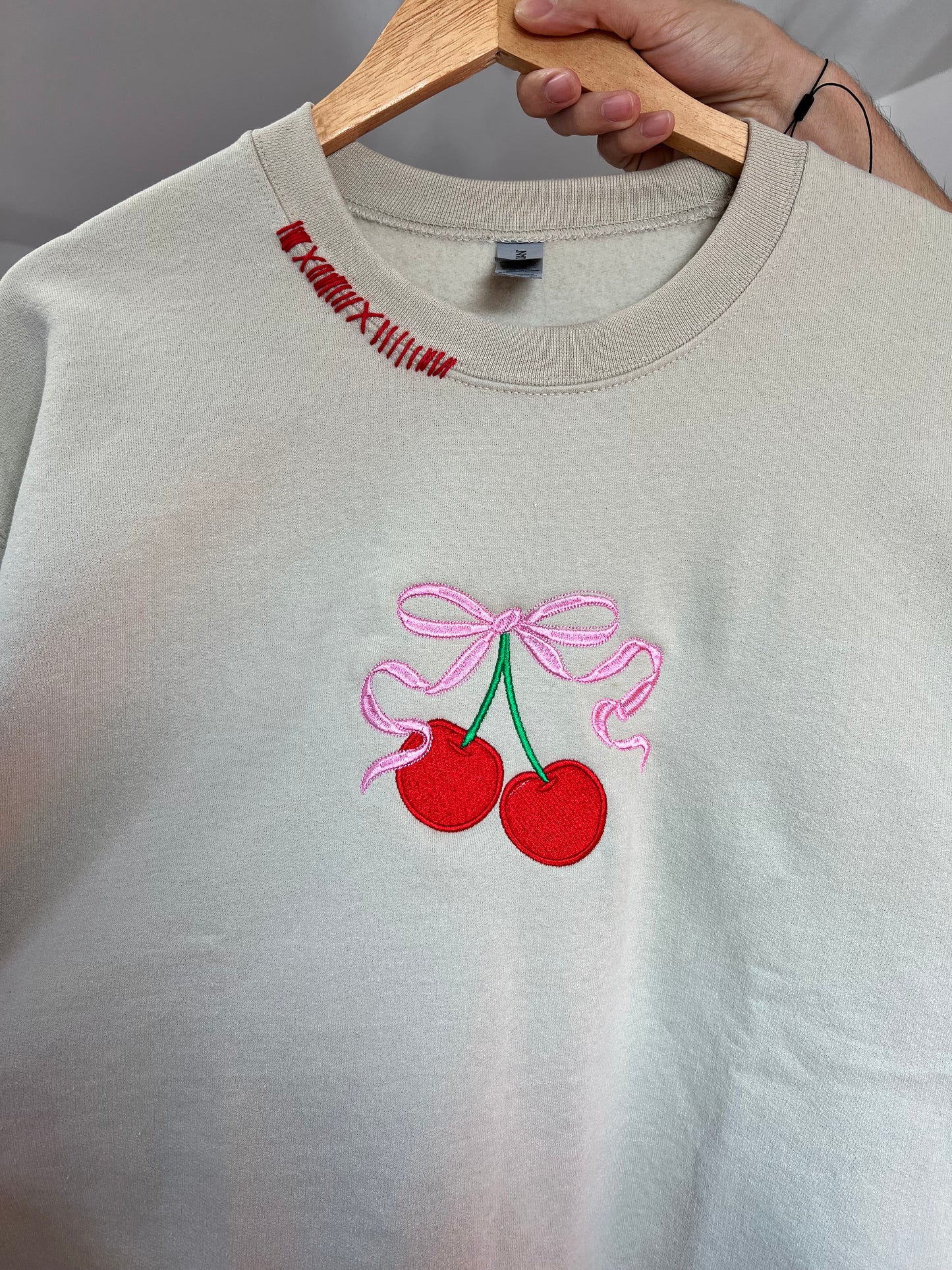 Embroidered Cherry Crewneck