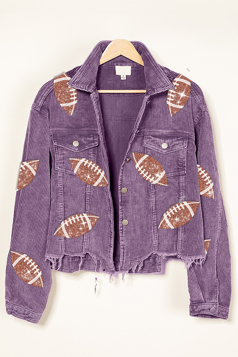 Football Sequins Corduroy Jacket