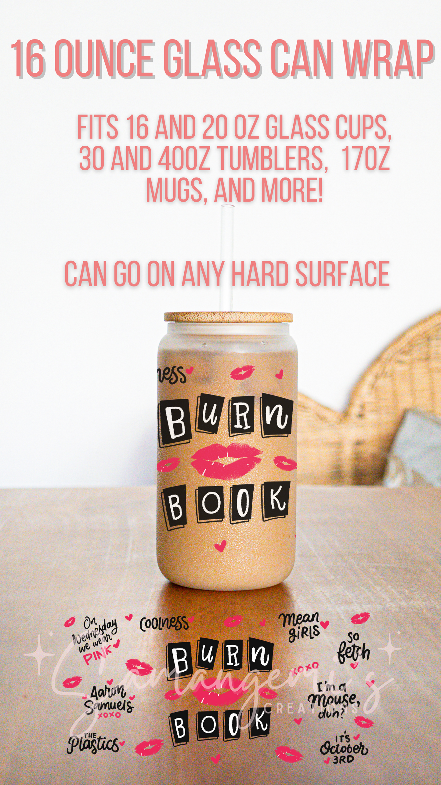 Burn Book UVDTF Glass Wraps