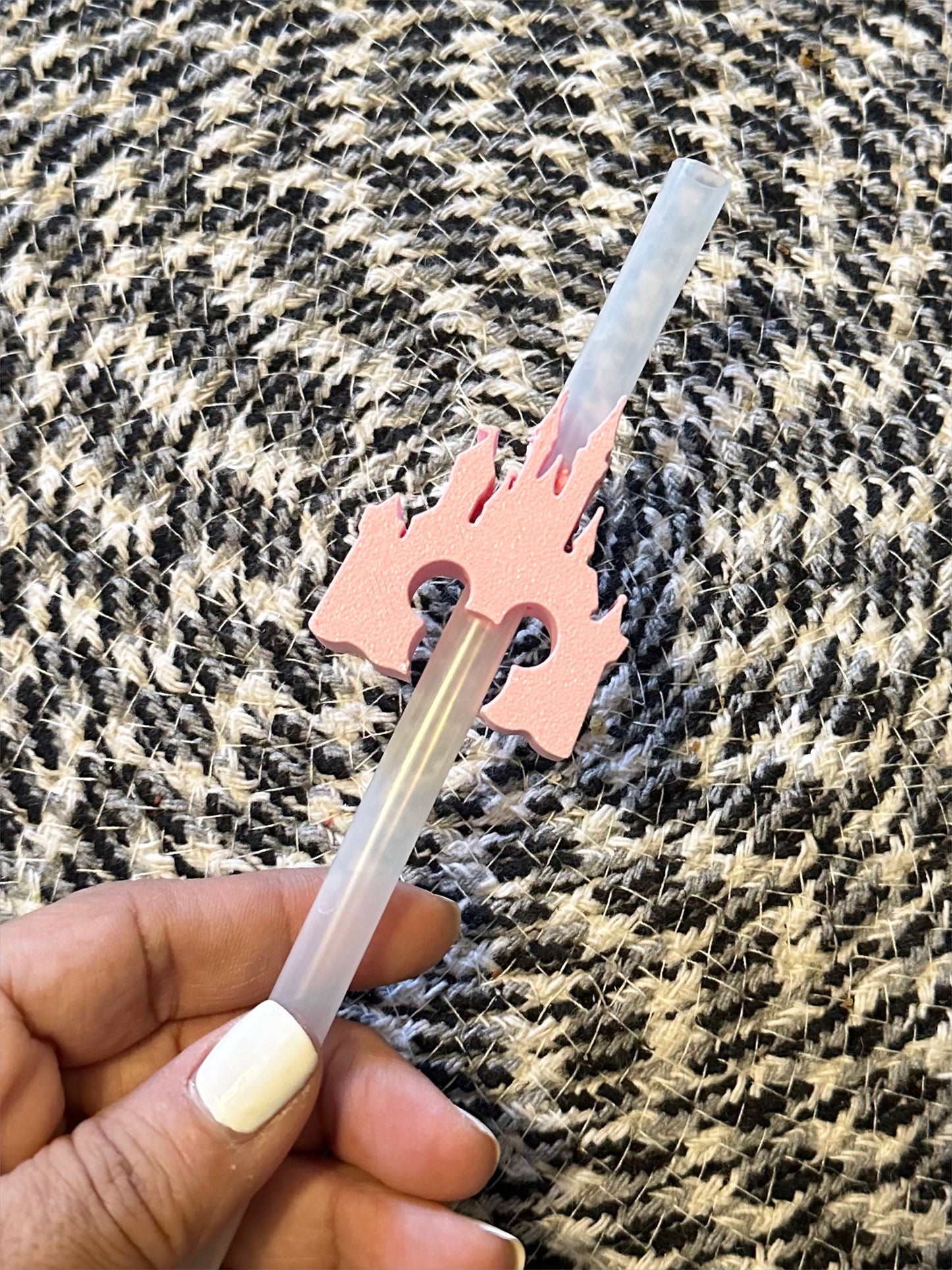 Pink Castle Straw Topper