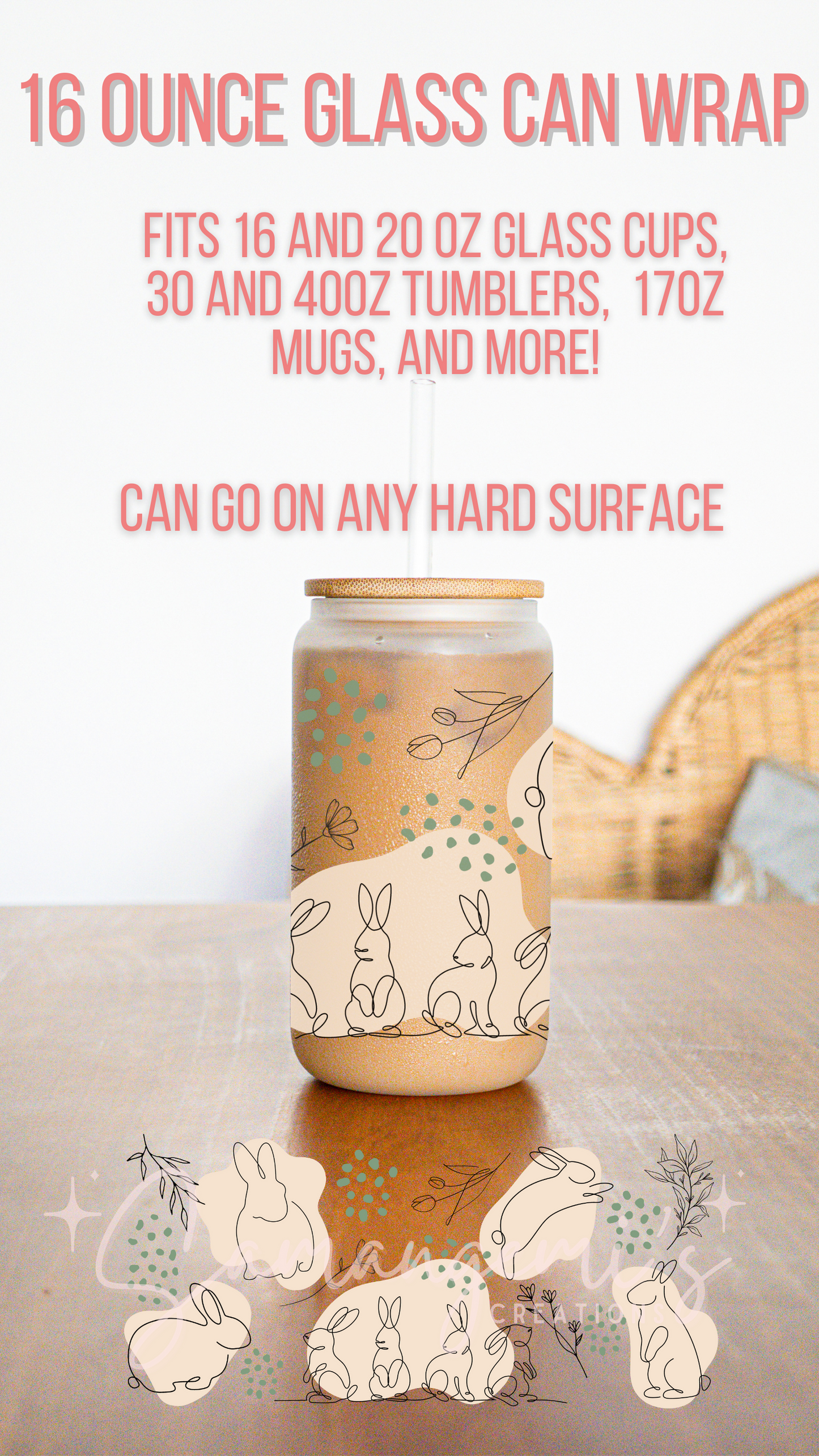 Aesthetic Bunnies UVDTF Glass Wraps