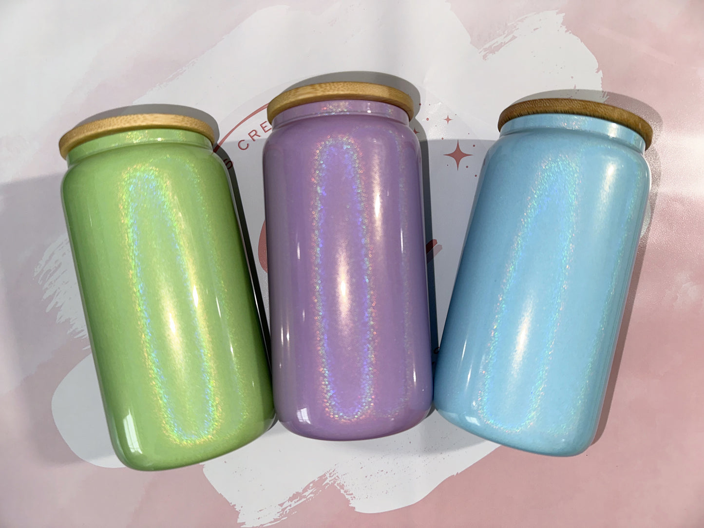 16oz Butterfly Scripture Colored Glass Can