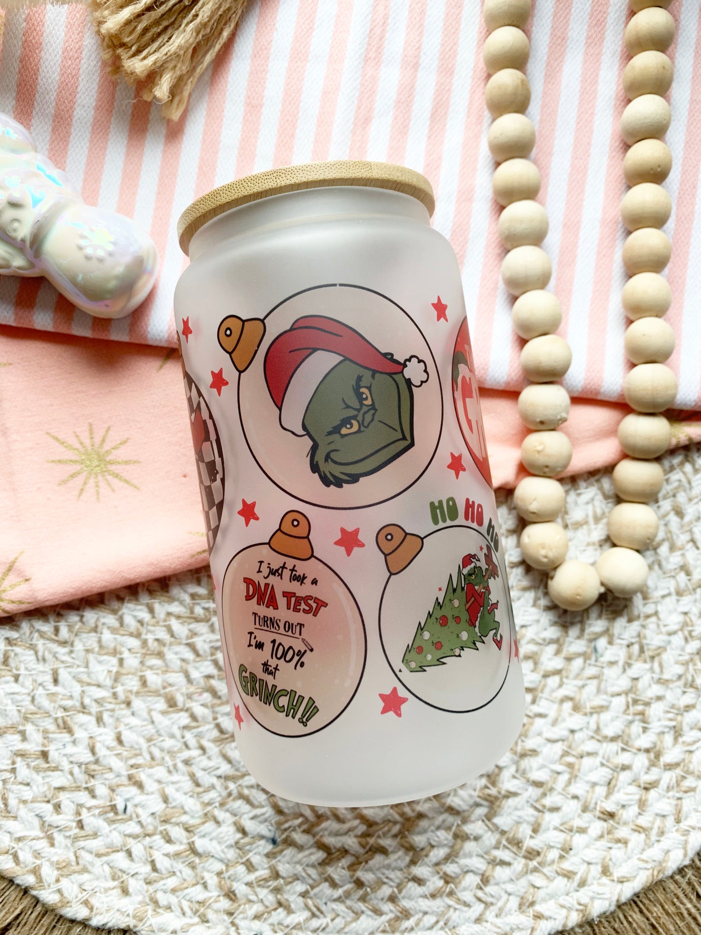 Holiday Frosted Glass Cans
