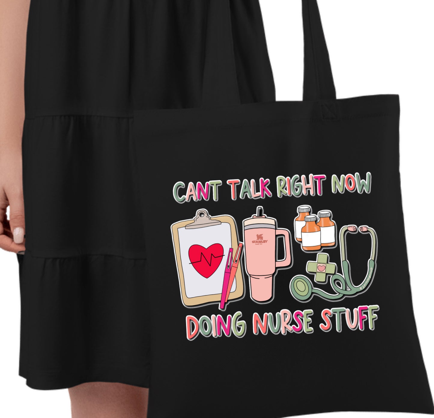 Can’t Talk Right Now Nurse Themed Totebag