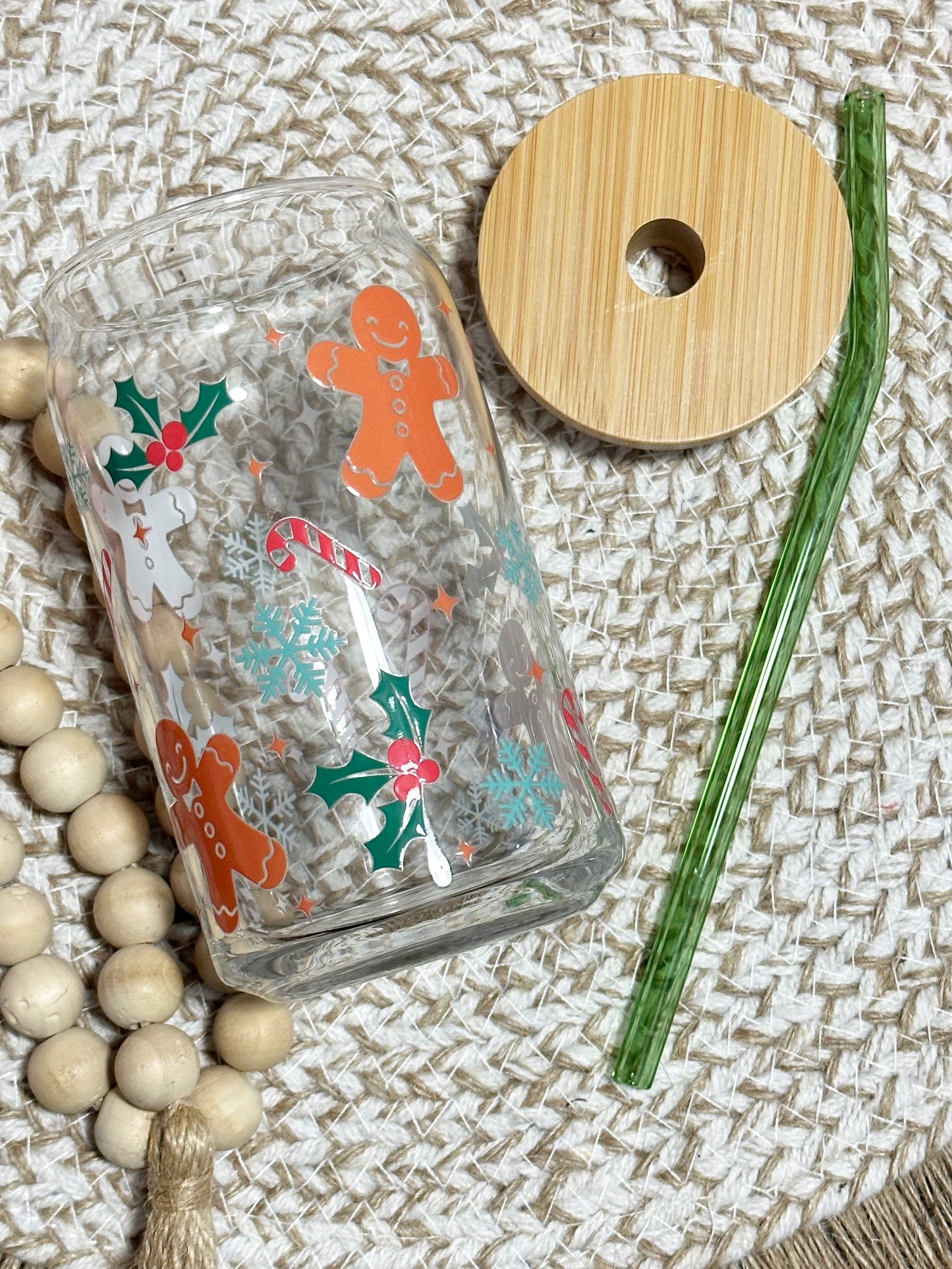 Christmas Themed Glass Cans