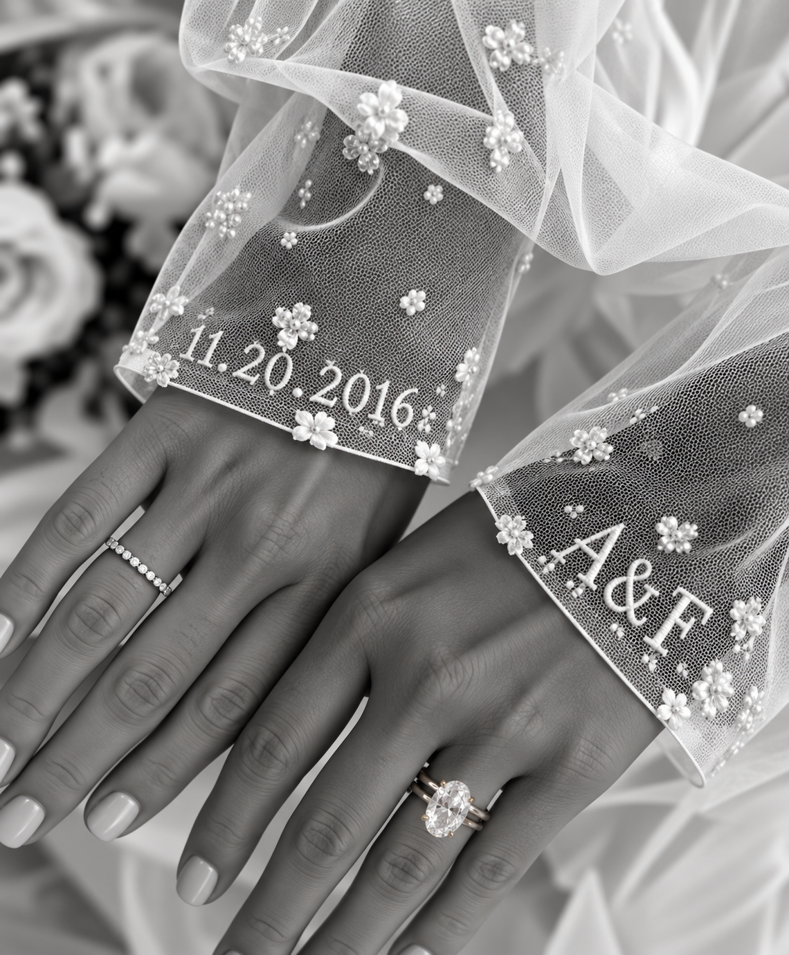 Personalized Embroidered Bridal Lace Sleeves | Samangemi’s