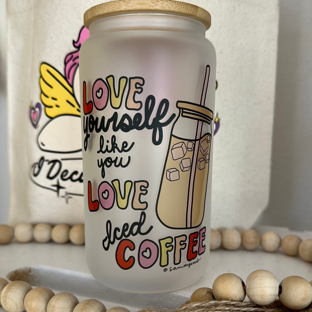 16oz Frosted Glass Cup