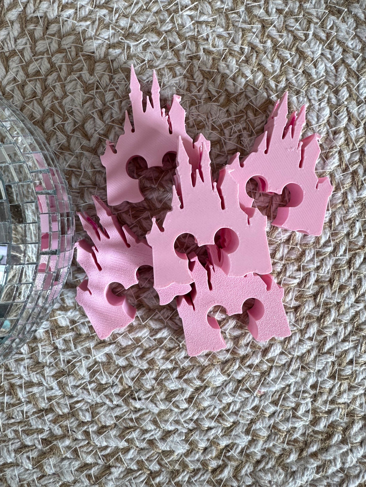 Pink Castle Straw Topper