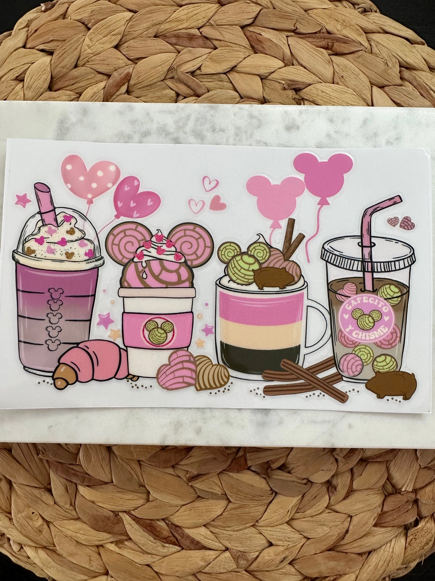 Coffee Cups UVDTF Glass Wrap