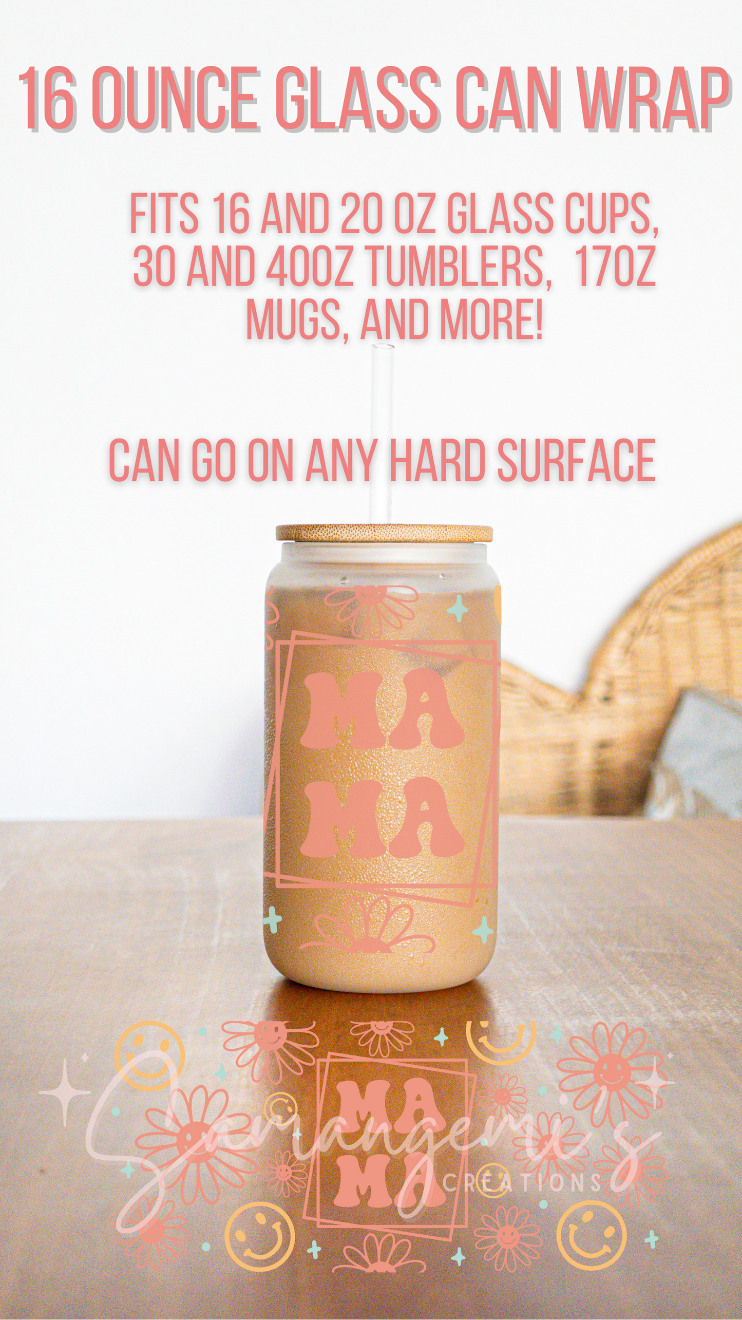 Mama Themed UVDTF Glass Wrap