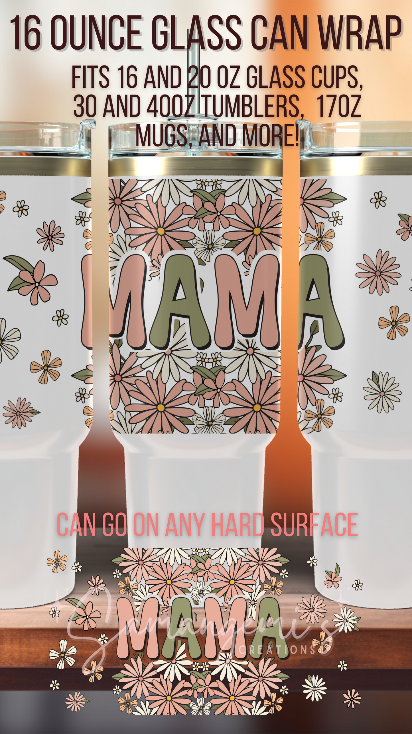 Mama Themed UVDTF Glass Wrap