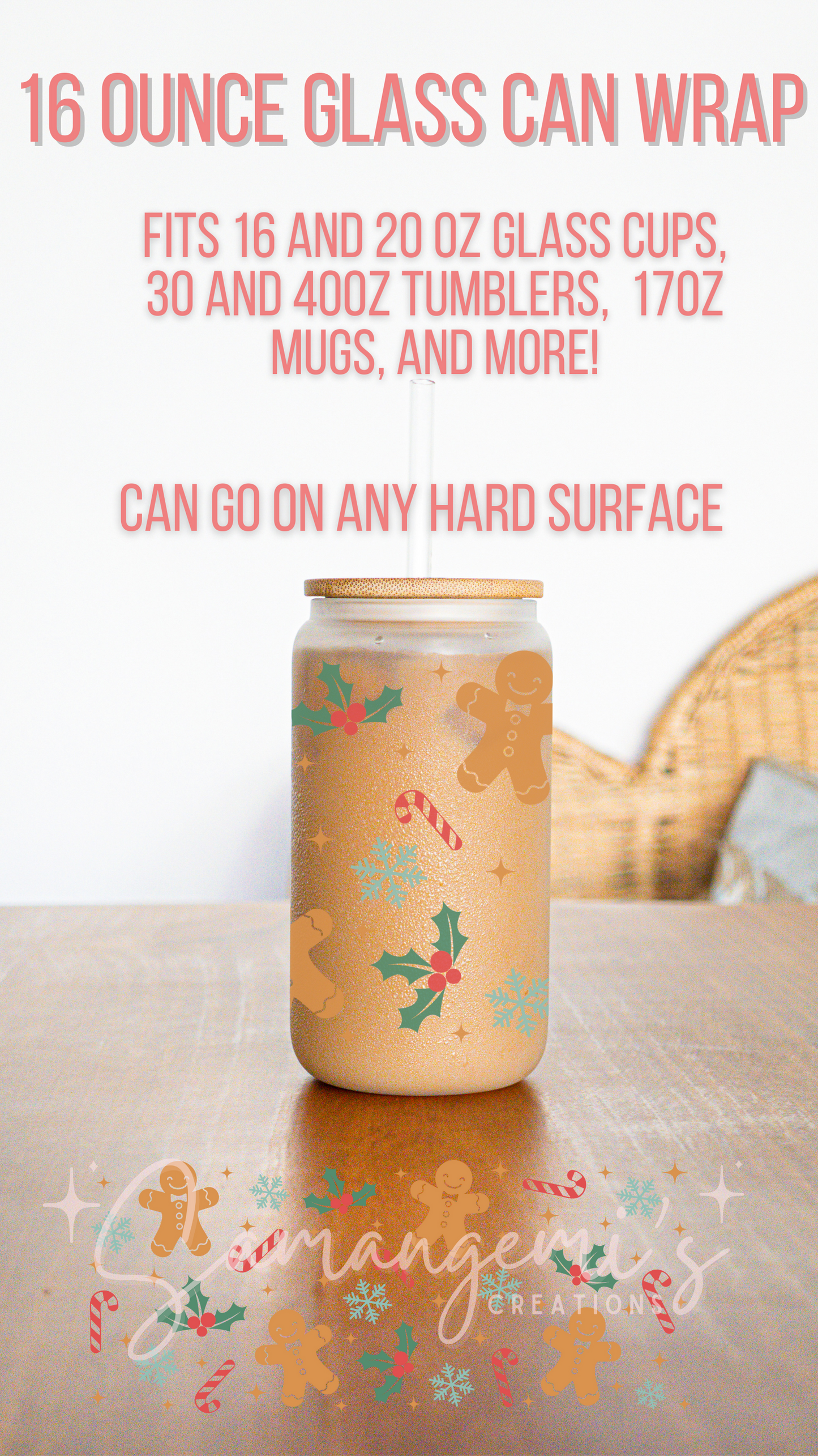 Christmas Themed UVDTF Glass Wraps