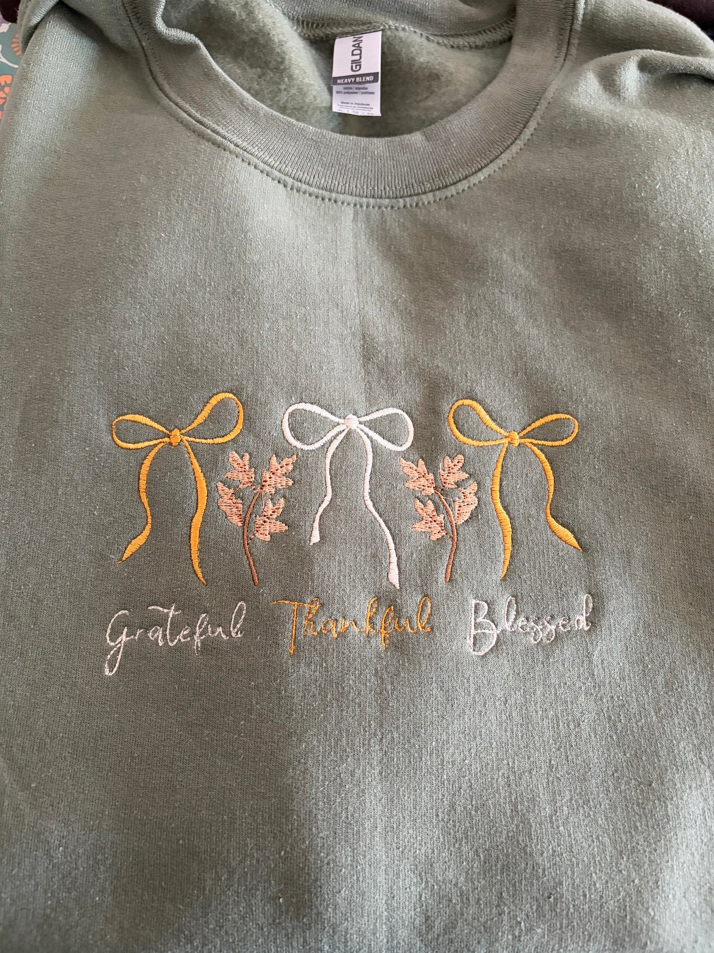 Embroidered Thankful Crewneck