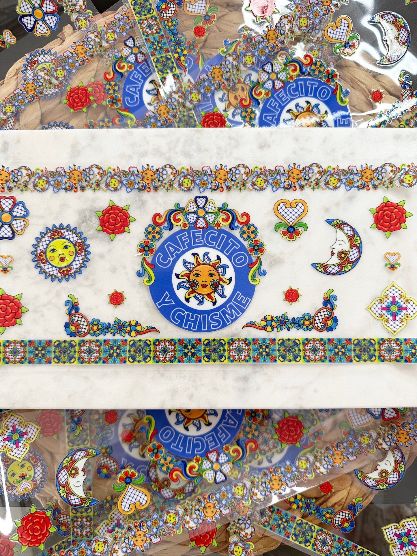 Talavera Cafecito UVDTF Glass Wrap