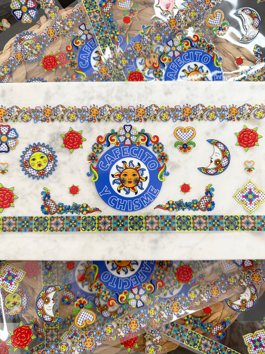 Talavera Cafecito UVDTF Glass Wrap