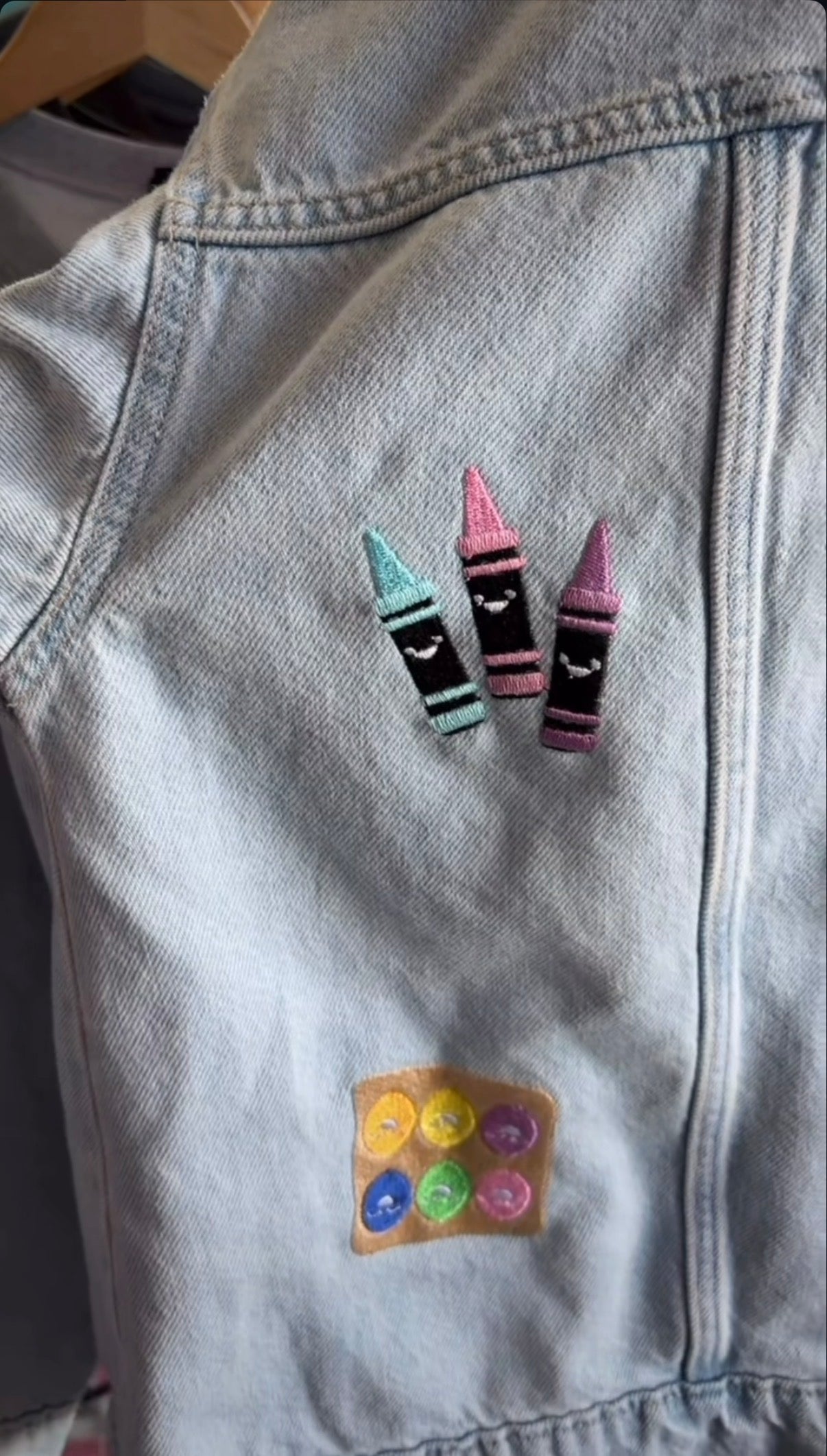 Custom Teacher Embroidered Denim Jacket – Personalized Teacher Jacket | Custom Name & School-Themed Embroidery
