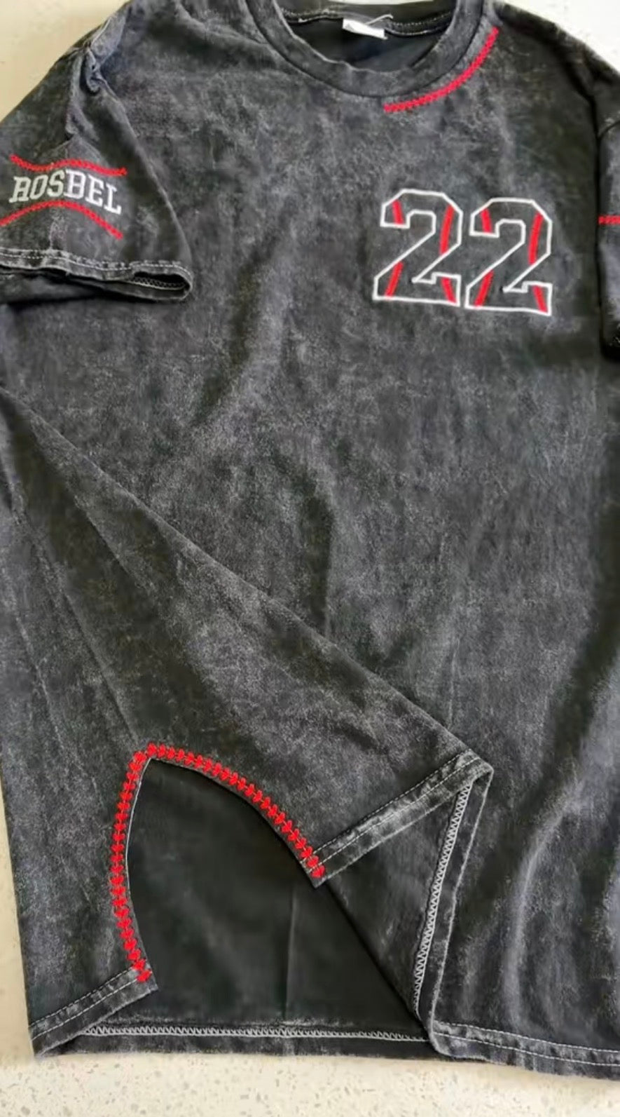 Custom Embroidered Name & Number T-Shirt | Personalized Varsity Tee | Boutique Embroidery Shirt