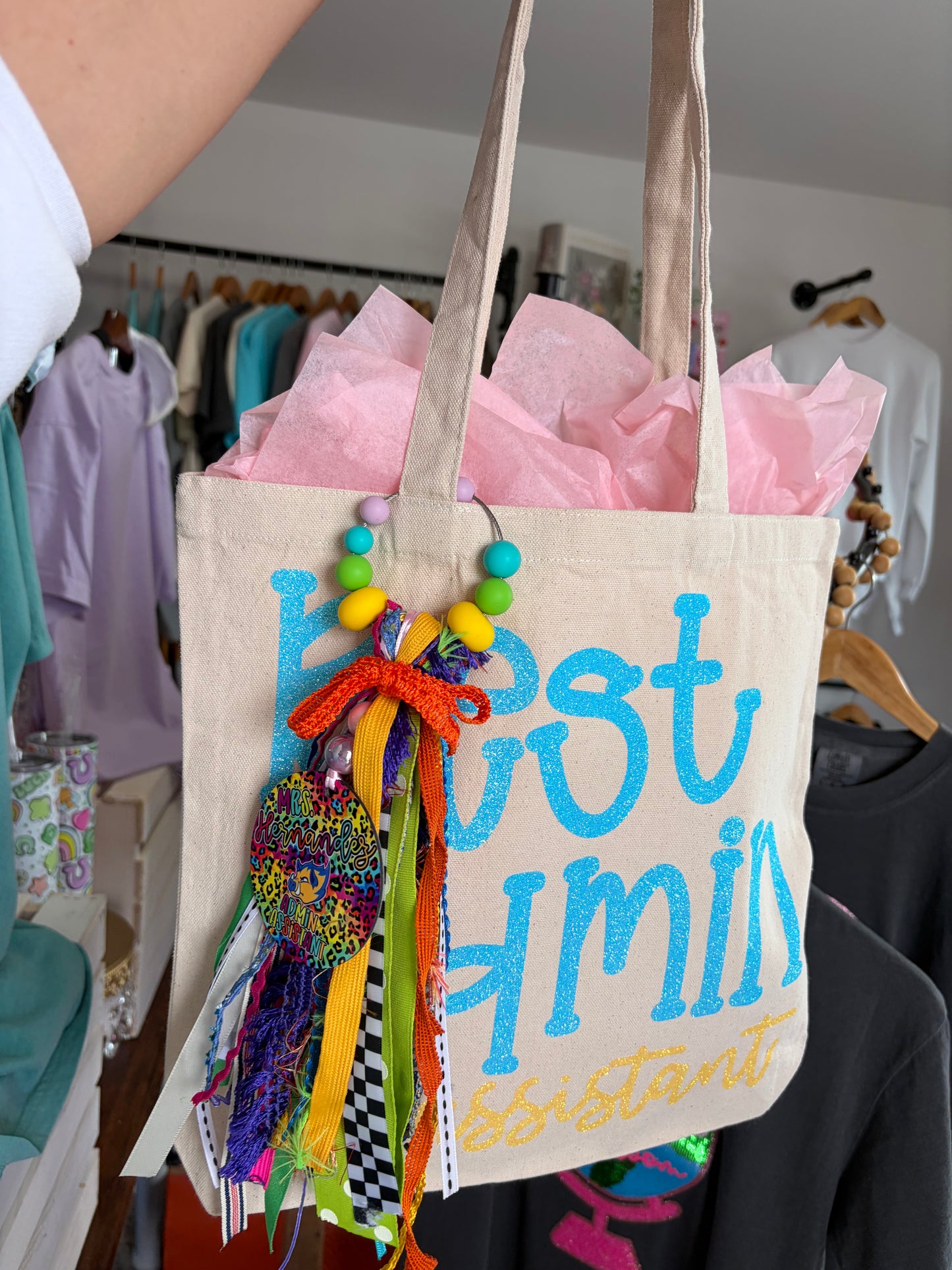 Custom Bag Charm | Personalized Ribbon Tassel | Sports Mom Bag Drip | Yeti Camino Accessory