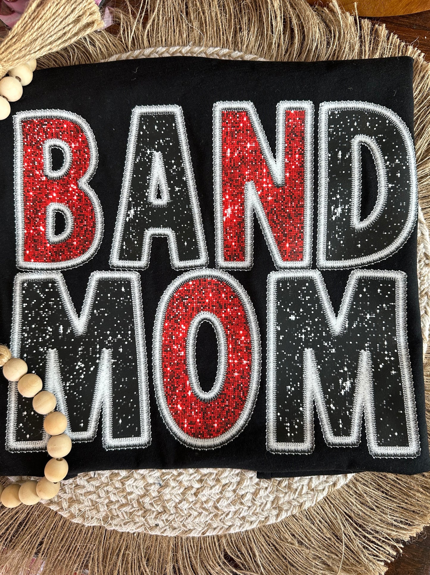 Custom Faux Embroidery Sequins Tshirt