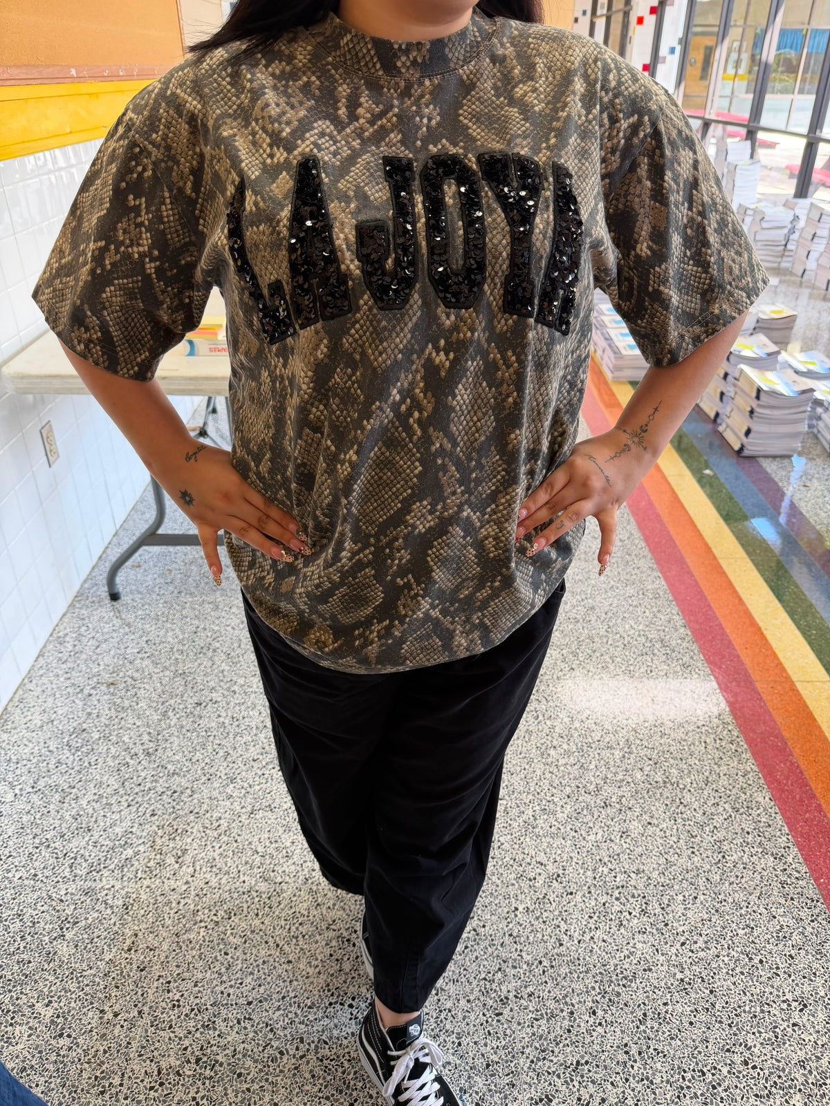 Custom Embroidered Boxy Tee – Boutique Teacher Shirt – Personalized Gift
