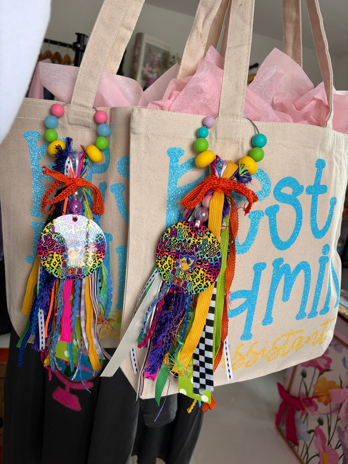 Custom Bag Charm | Personalized Ribbon Tassel | Sports Mom Bag Drip | Yeti Camino Accessory