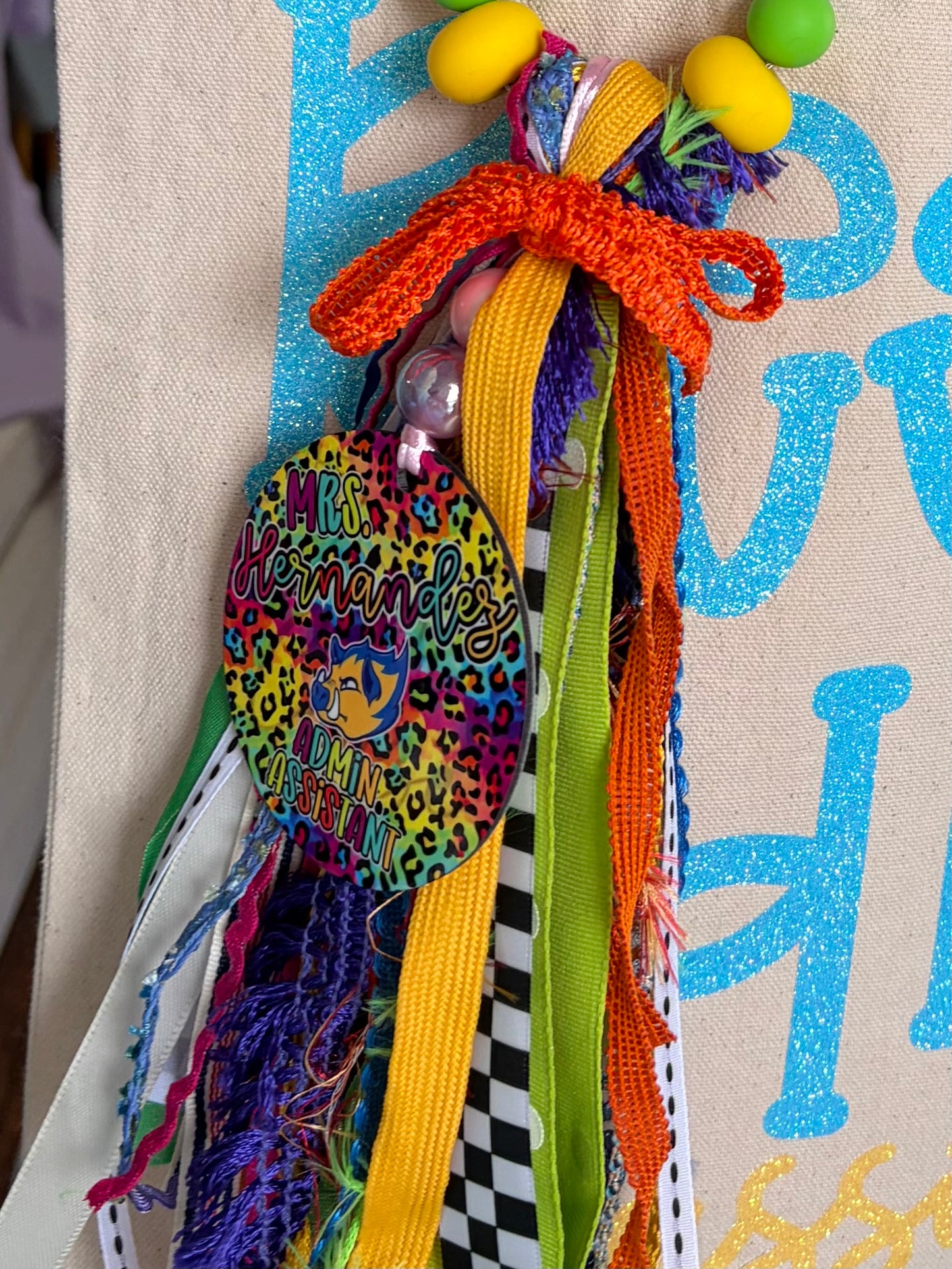 Custom Bag Charm | Personalized Ribbon Tassel | Sports Mom Bag Drip | Yeti Camino Accessory