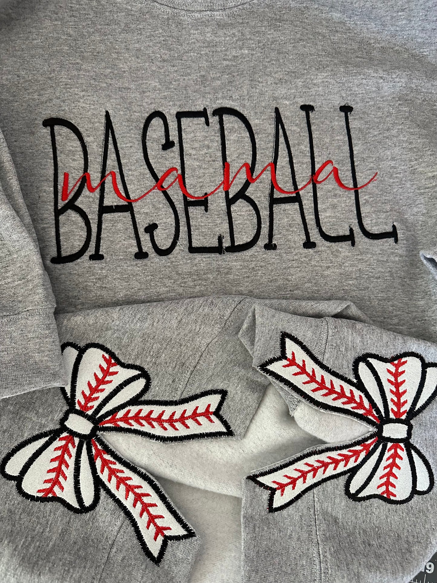 Embroidered Baseball Crewneck