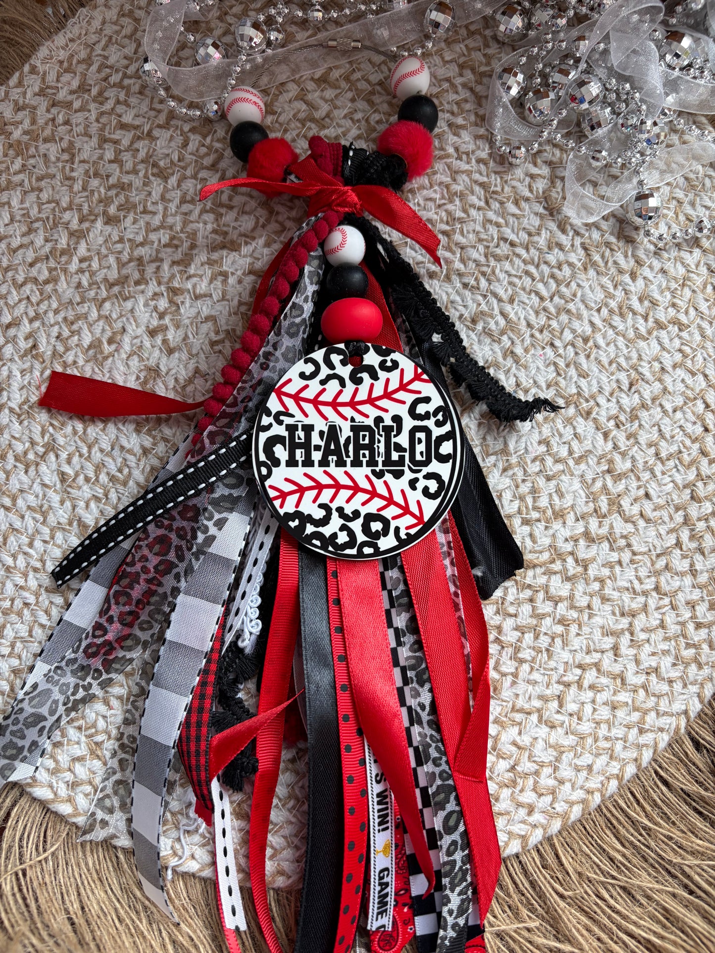 Custom Bag Charm | Personalized Ribbon Tassel | Sports Mom Bag Drip | Yeti Camino Accessory