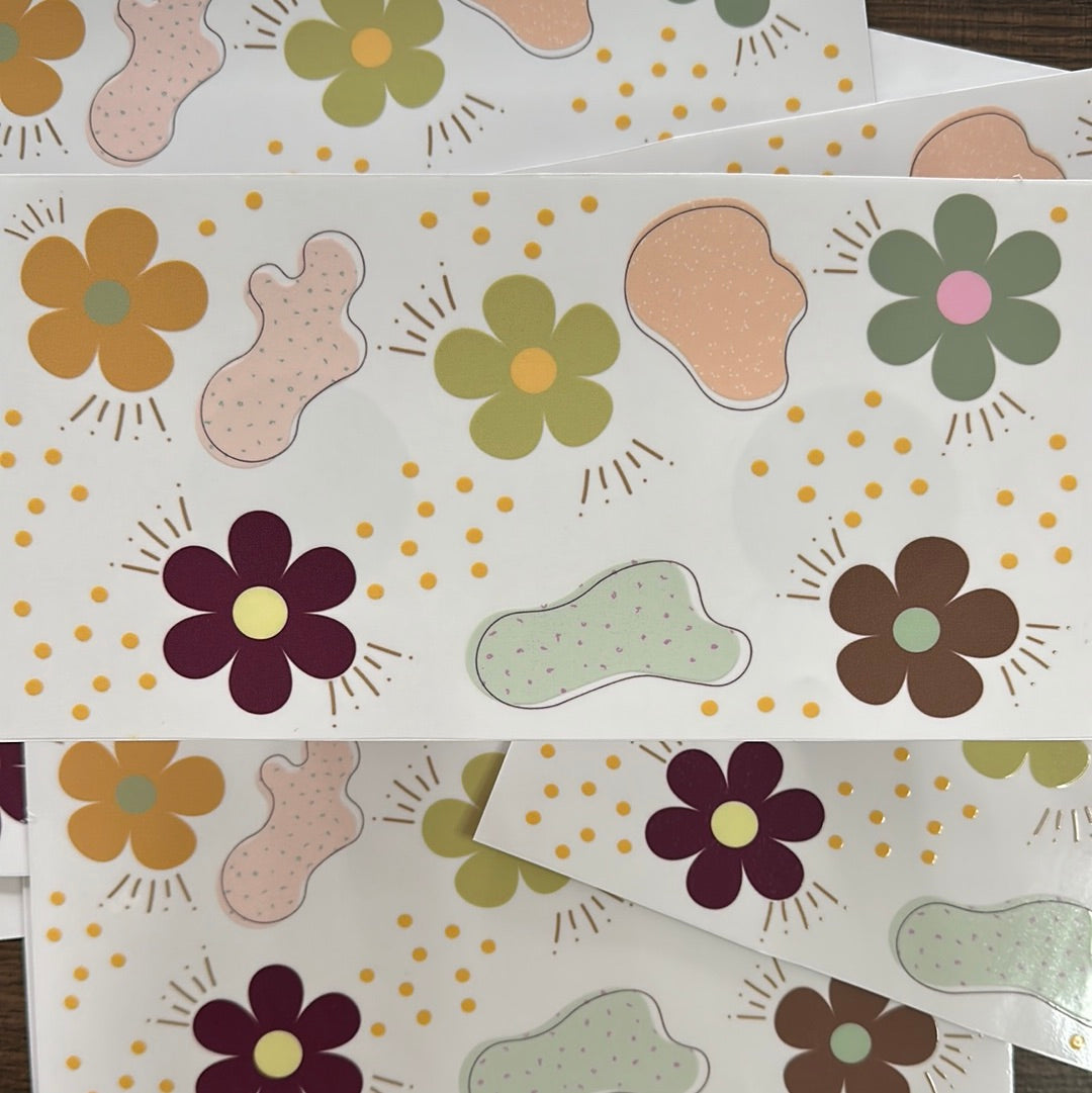 Aesthetic Flowers UVDTF Glass Wrap