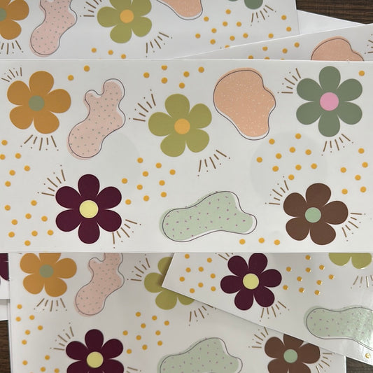 Aesthetic Flowers UVDTF Glass Wrap