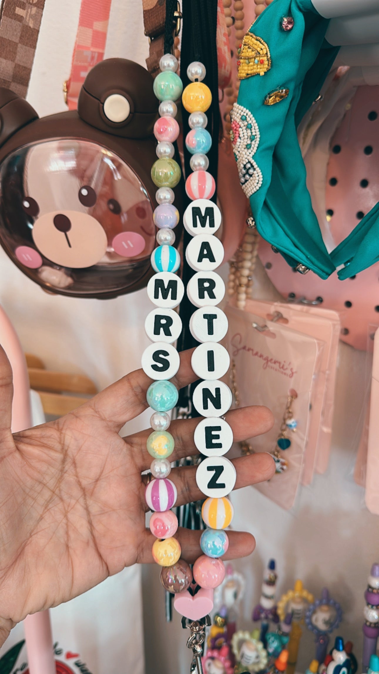 Customizable Friendship Bracelet Beaded Lanyard