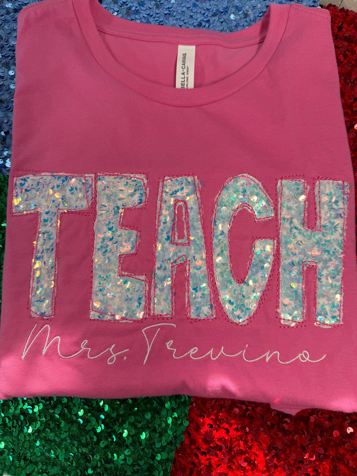 Custom Embroidered Boxy Tee – Boutique Teacher Shirt – Personalized Gift