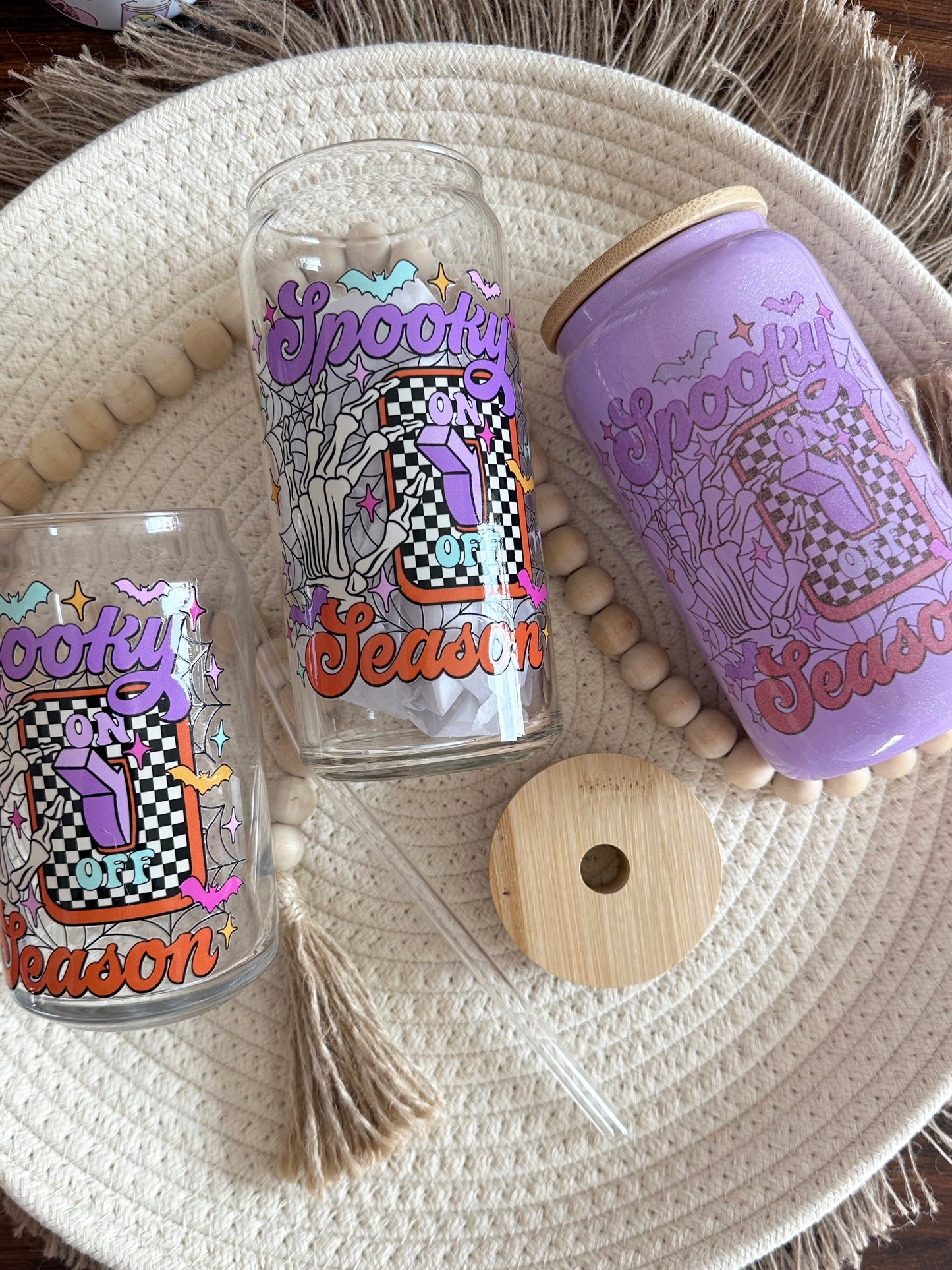 Spooky Vibes Glass Cans