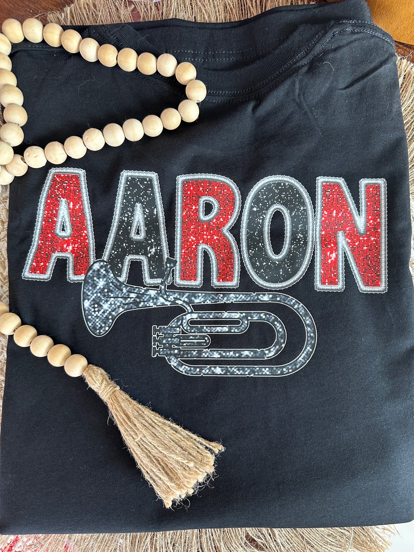 Custom Faux Embroidery Sequins Tshirt