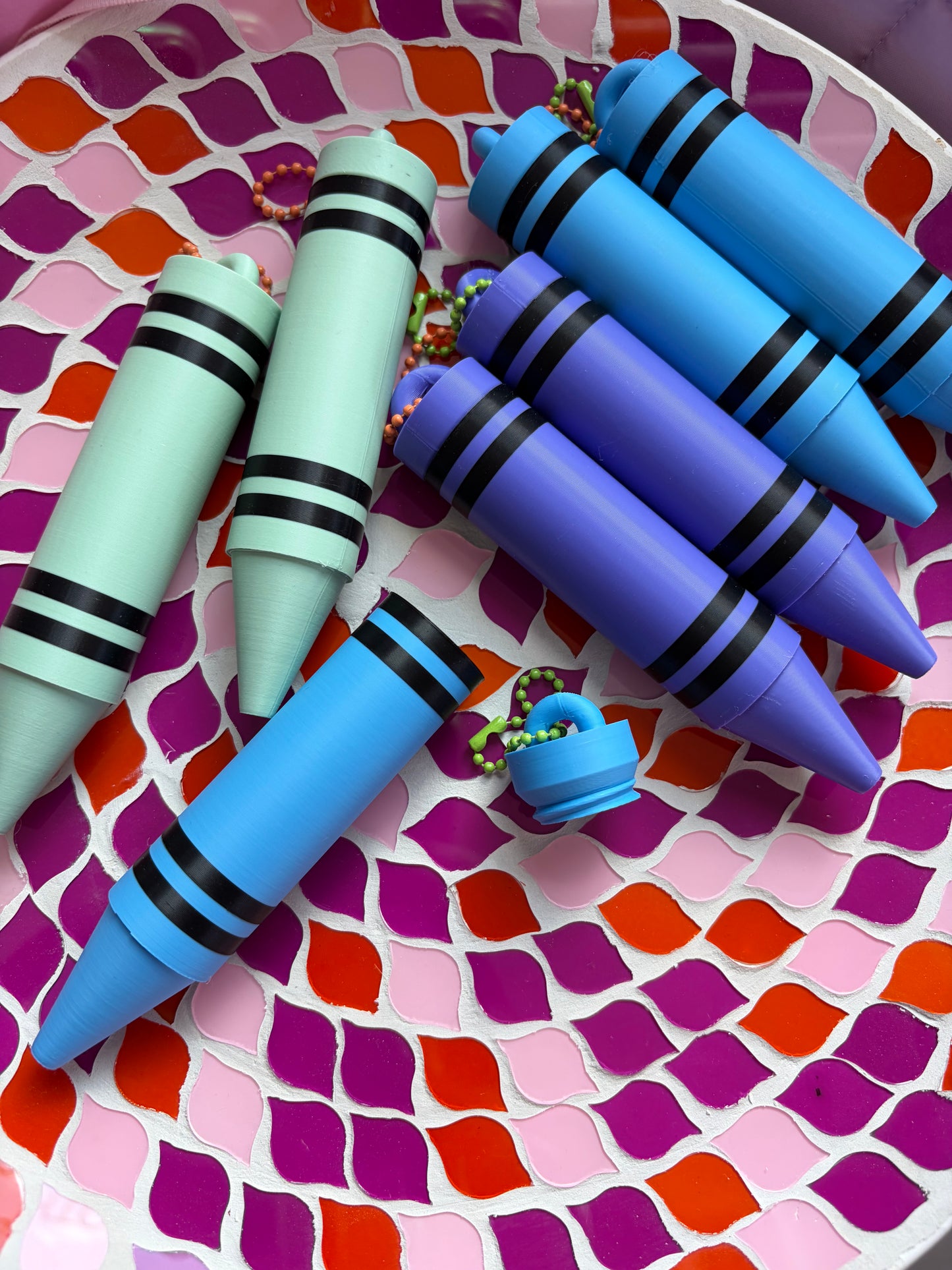 3D Printed Crayon ChapStick Holder Keychain | Cute Lip Balm Holder | Backpack & Purse Accessory