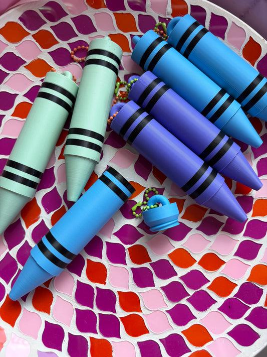 3D Printed Crayon ChapStick Holder Keychain | Cute Lip Balm Holder | Backpack & Purse Accessory