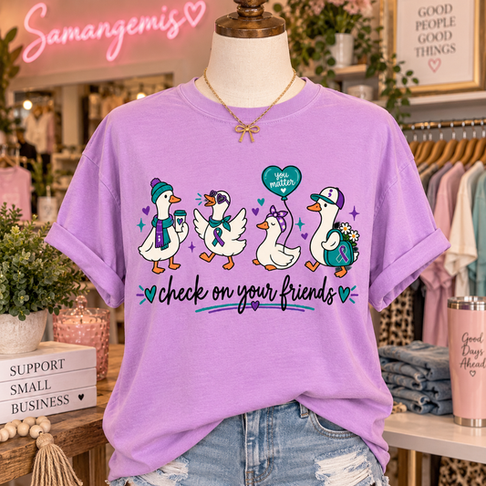 Check On Your Friends Comfort Colors Tee | Mental Health Awareness Shirt