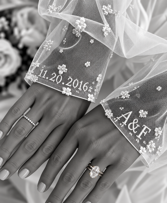 Personalized Embroidered Bridal Lace Sleeves | Samangemi’s