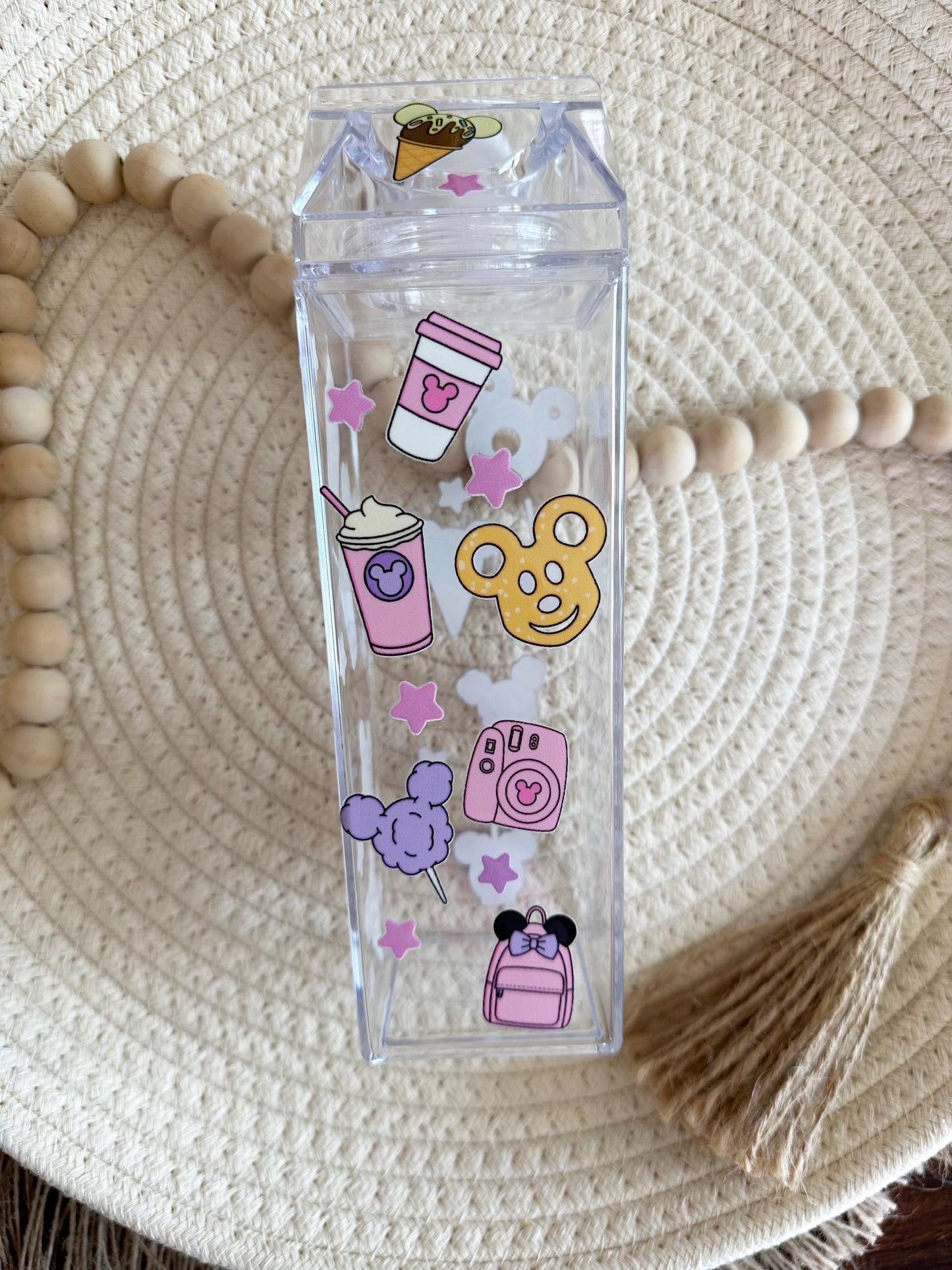 Acrylic Milk Bottle Water Bottle