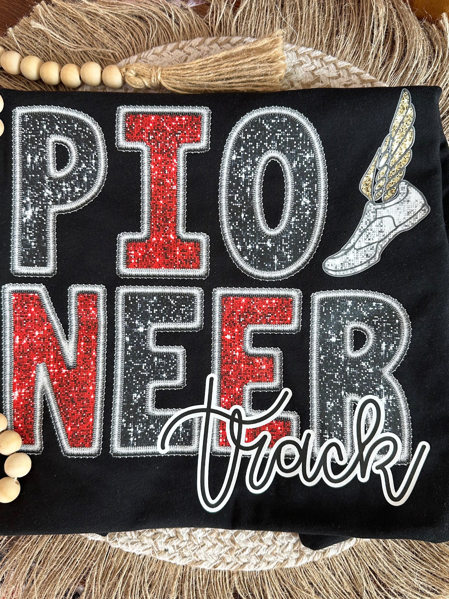 Custom Faux Embroidery Sequins Tshirt