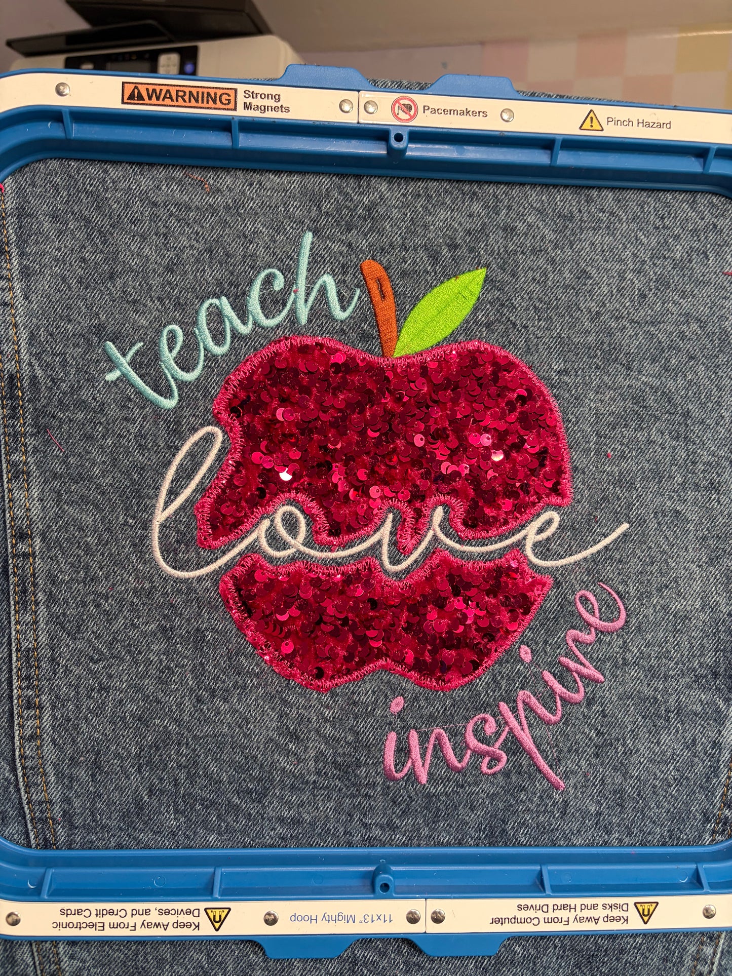 Custom Teacher Embroidered Denim Jacket – Personalized Teacher Jacket | Custom Name & School-Themed Embroidery