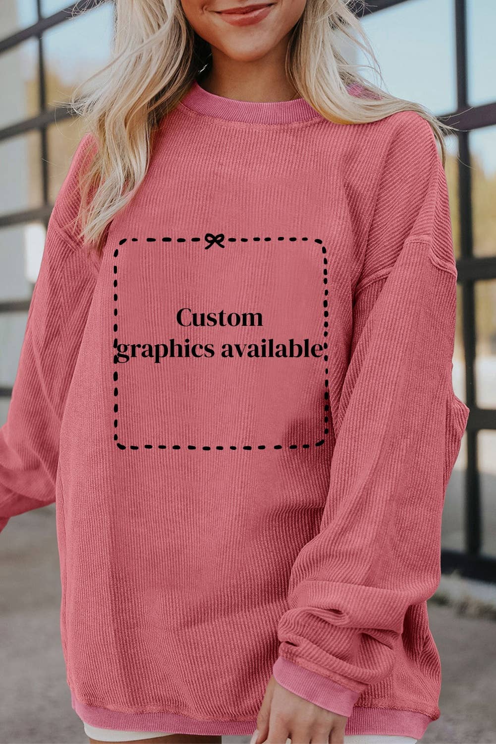 66 Spring 2026 Ribbed Corduroy Oversized Sweatshirt (S-2XL)