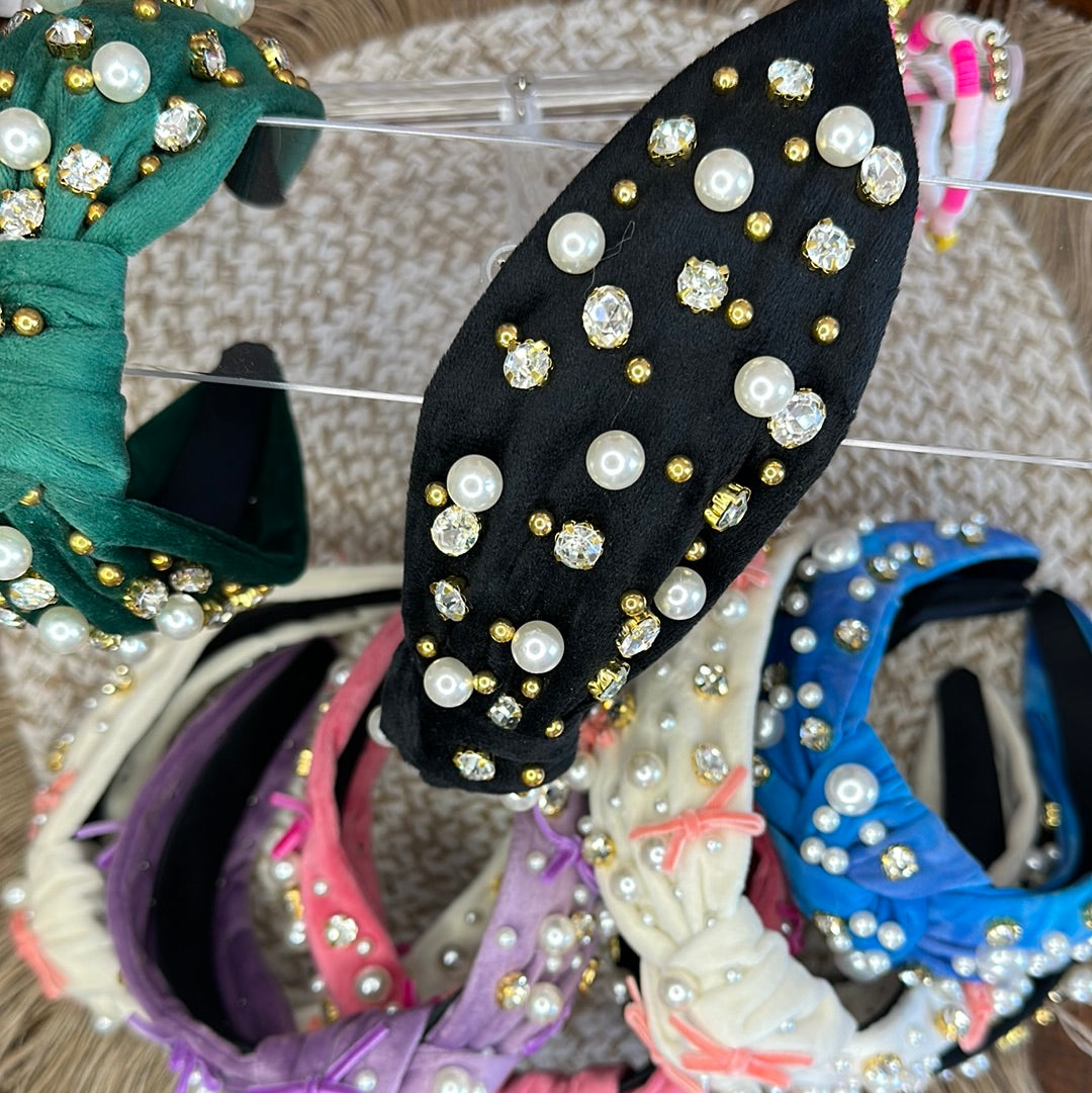 Velour Mixed Bead Headbands