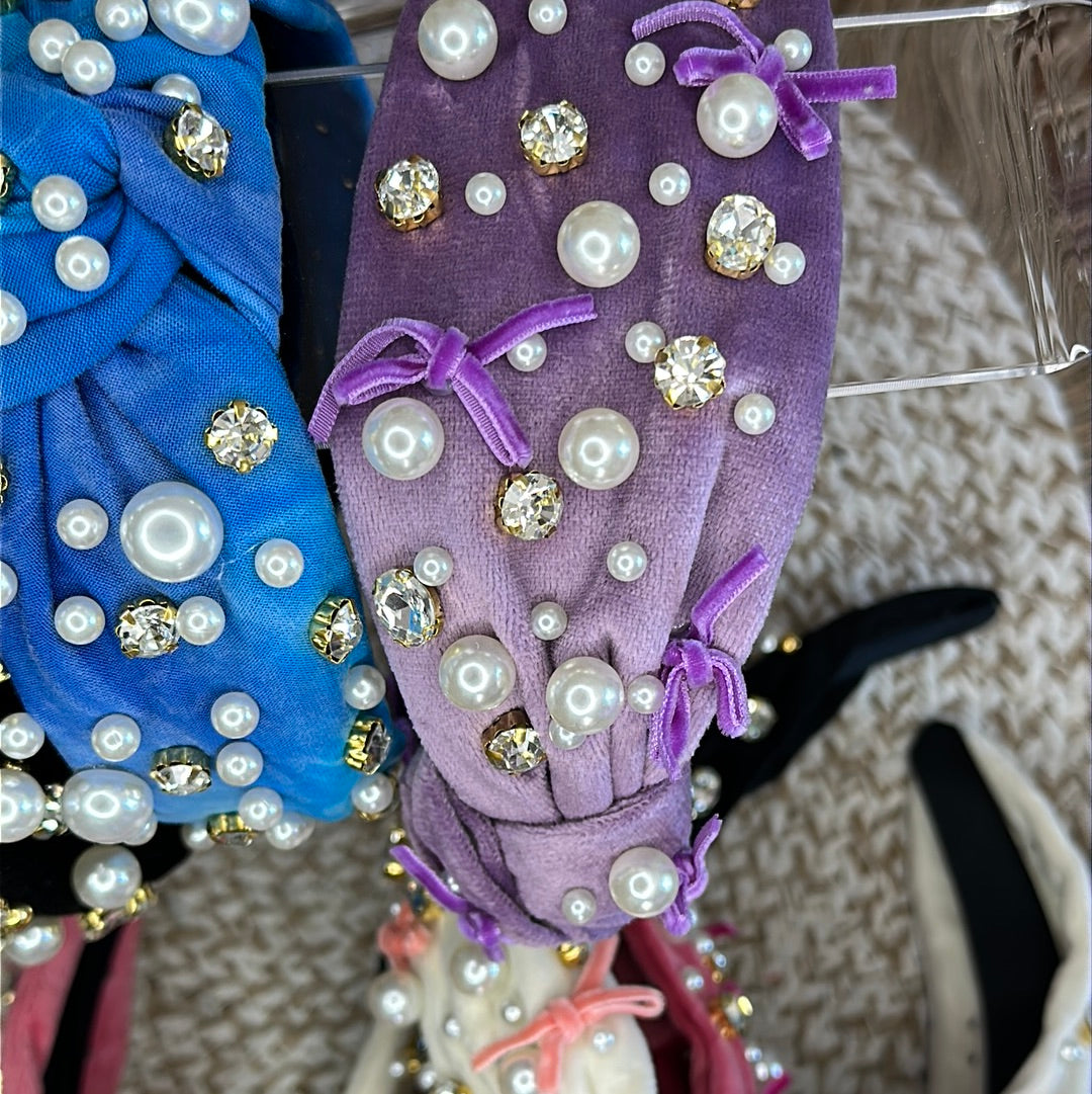 Velour Mixed Bead Headbands