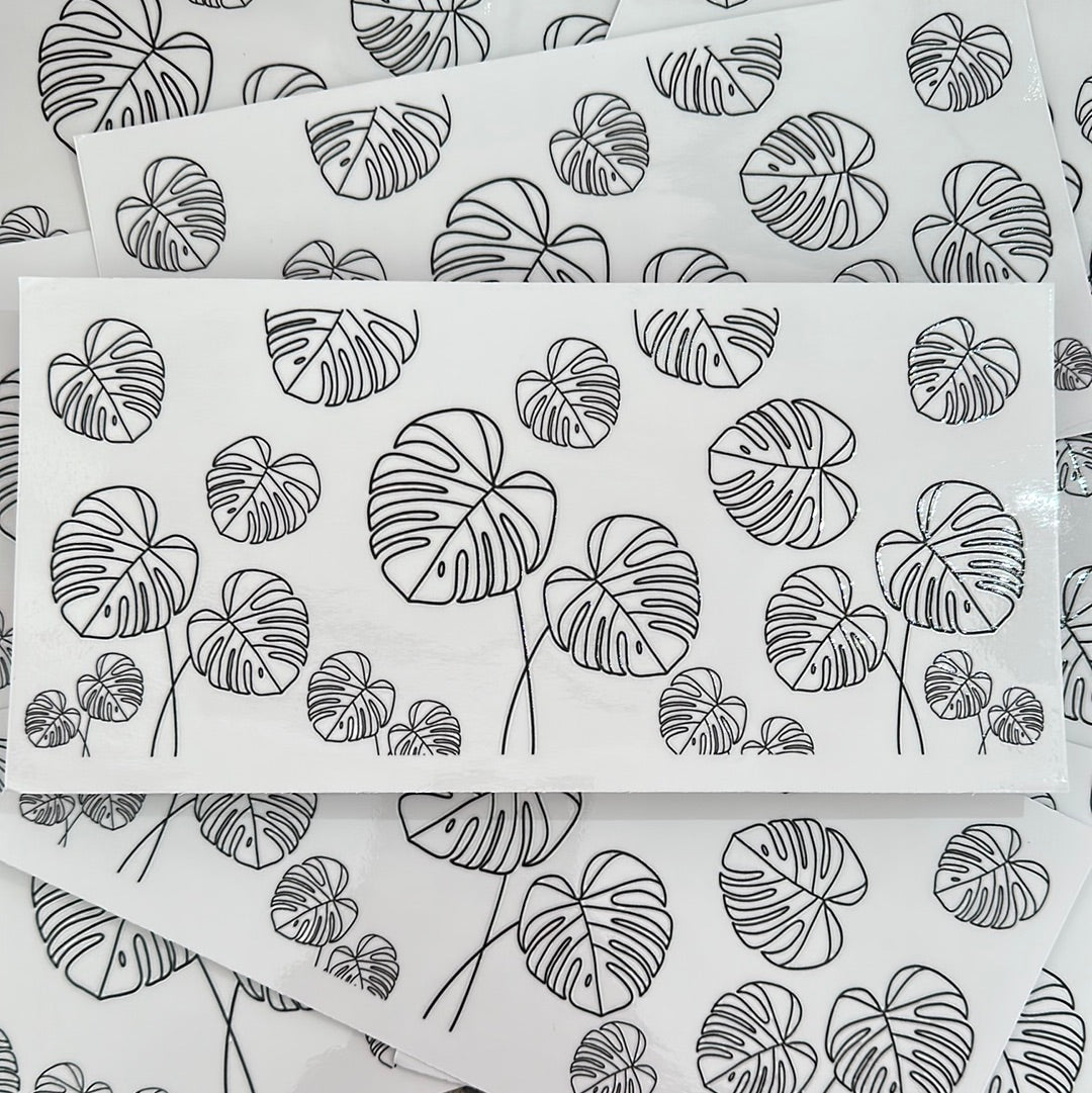 Monstera Leaves UVDTF Glass Wrap