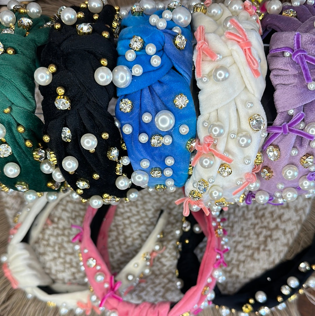 Velour Mixed Bead Headbands