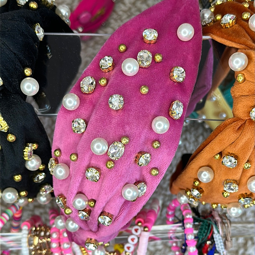 Velour Mixed Bead Headbands