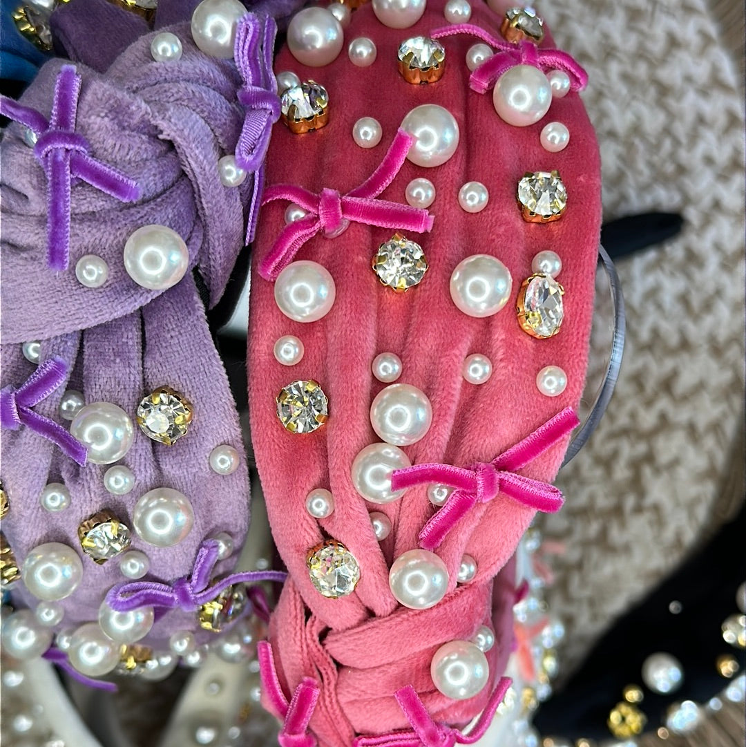 Velour Mixed Bead Headbands
