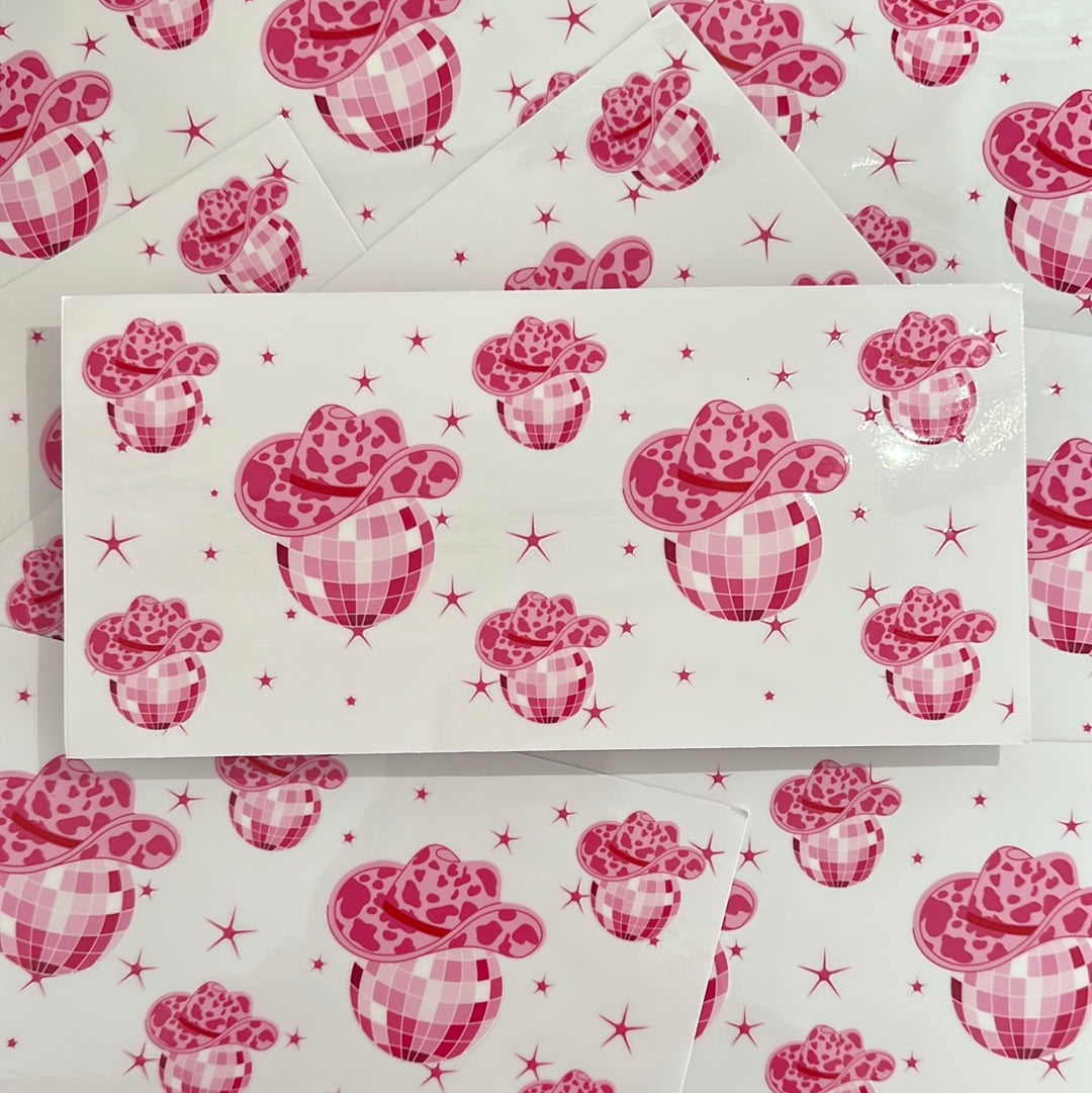 Pink Western Disco Glass Wrap