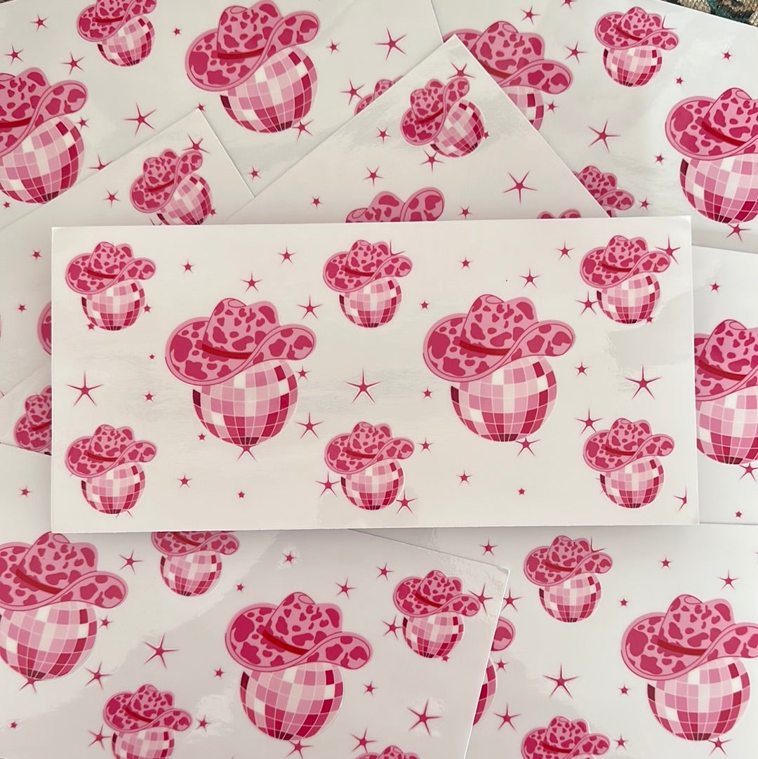 Pink Western Disco Glass Wrap